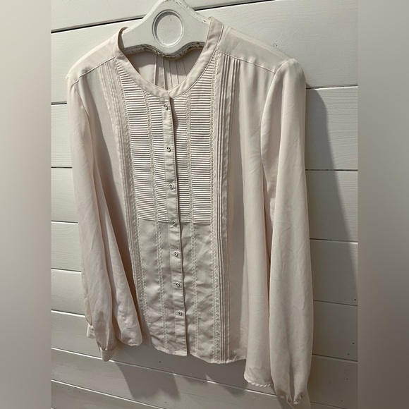 🤍WINDSMOOR Pleated Front Blouse -beige - Size 20 - Picture 6 of 8